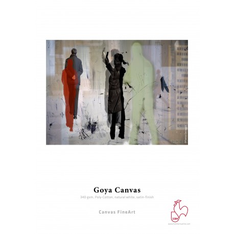 Goy Canvas 340 gsm, 24" Rolle Poly-Cotton, natura, weiß , satin